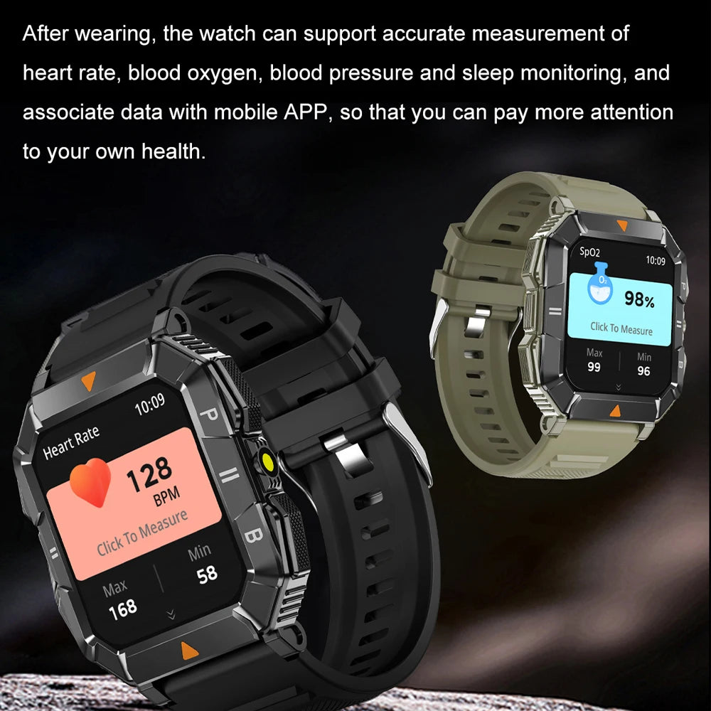 2024 New For Hauwei Xiaomi 1.83 inch Smart Watch Men LED Flashlight IP68 Waterproof Fitness Tracker Bluetooth Call Smartwatch