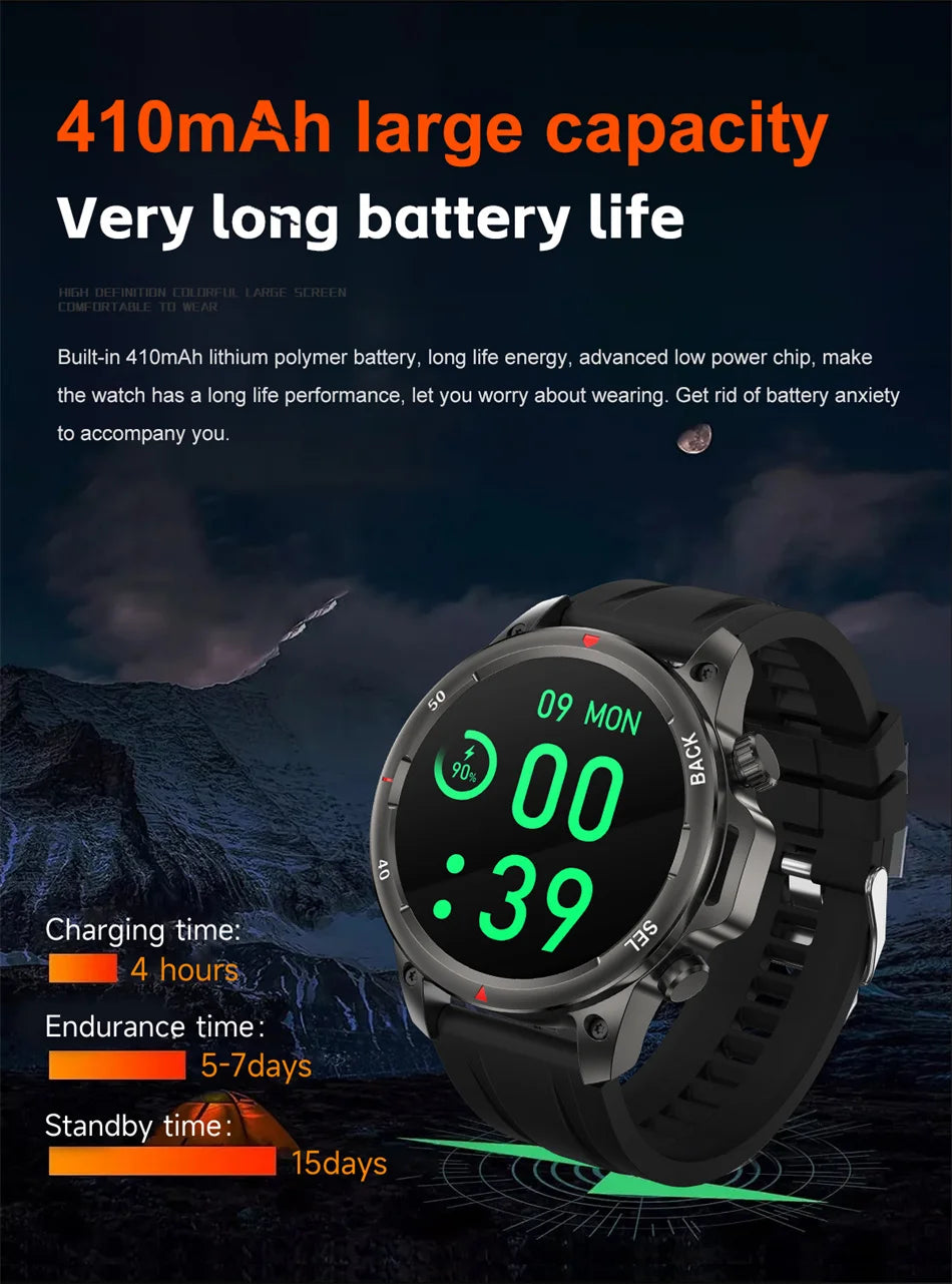 2024 New Smart Watch Men 1.53”HD Screen Bluetooth Call With Flashlight Sport Waterproof Heartrate Fitness Tracker SmartWatch+Box