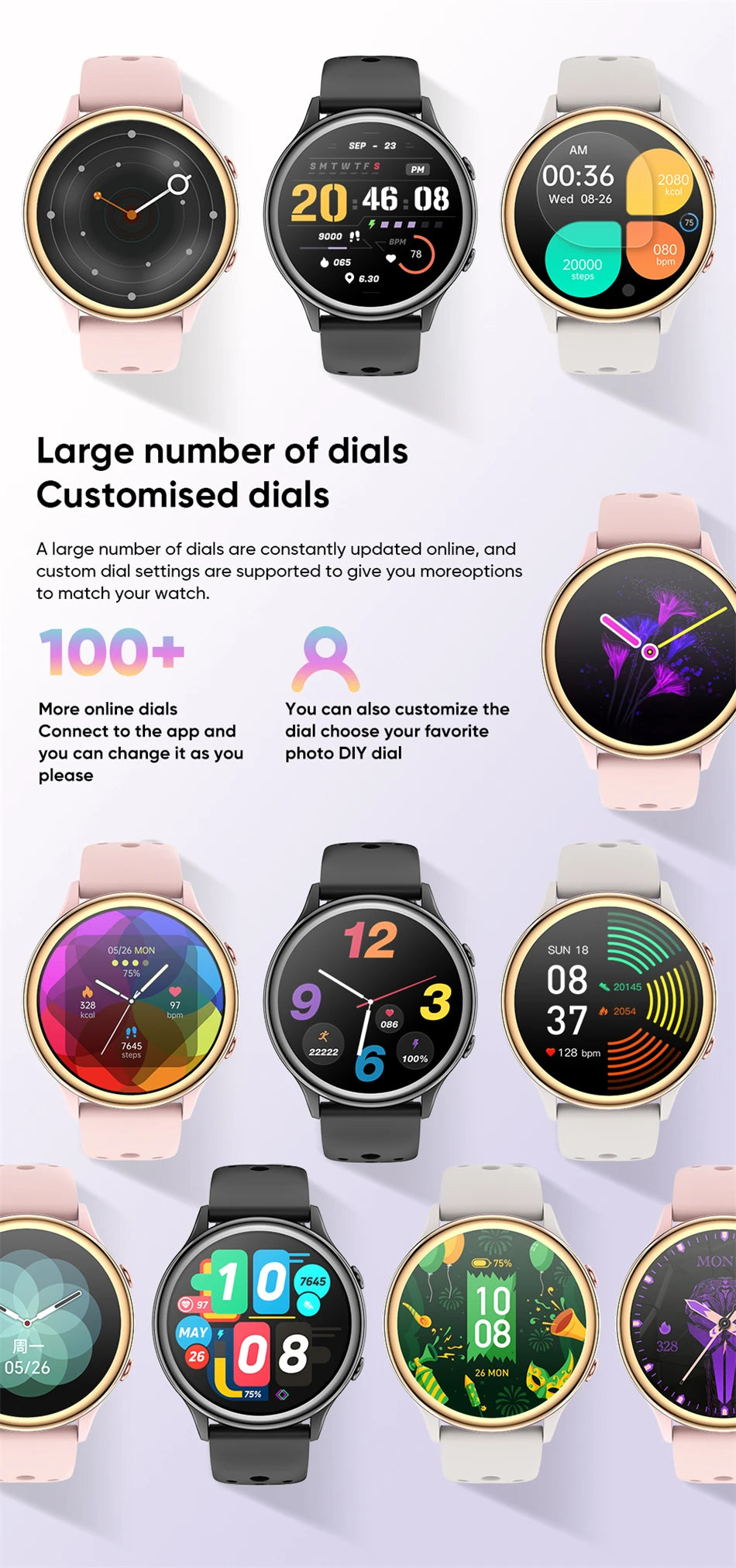 2024 New For Xiaomi Smart Watch Men Women Heart Rate Blood oxygen 100+Sports Modes Fitness Tracker Bluetooth Call Smartwatch Man