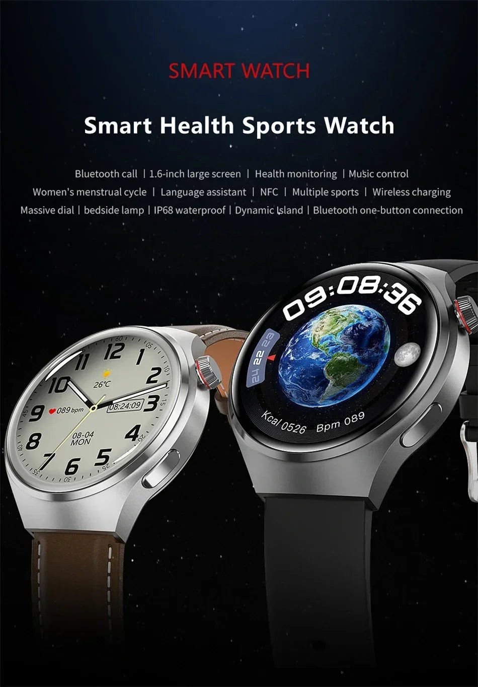 2024 New GT4 Pro Smart Watch Men NFC GPS Tracker AMOLED 360*360 HD Screen Heart Rate Bluetooth Call SmartWatch For Huawei Xiaomi