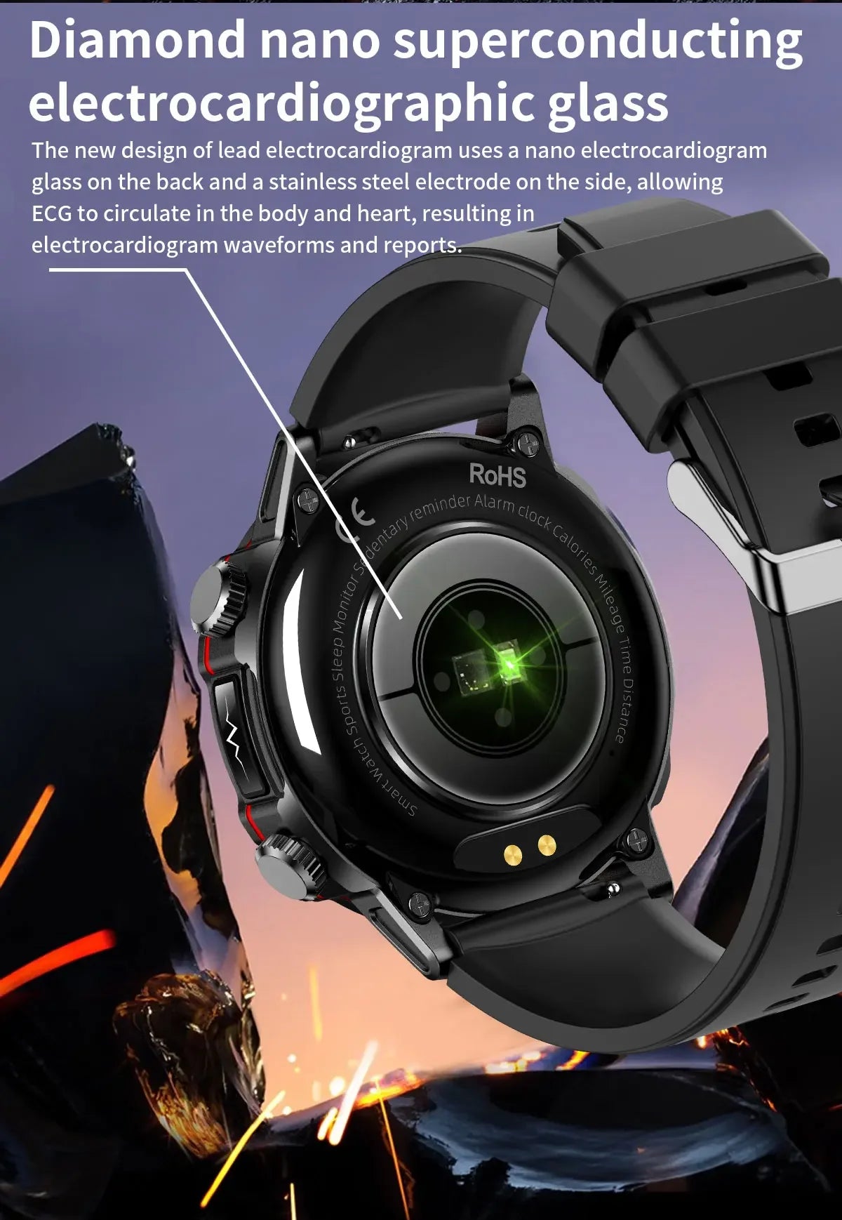 ET482 ECG Smart Watch Men Health Monitoring IP68 Waterproof Smartwatch Women Fitness Tracker Voice Assistant Bracelet 2024