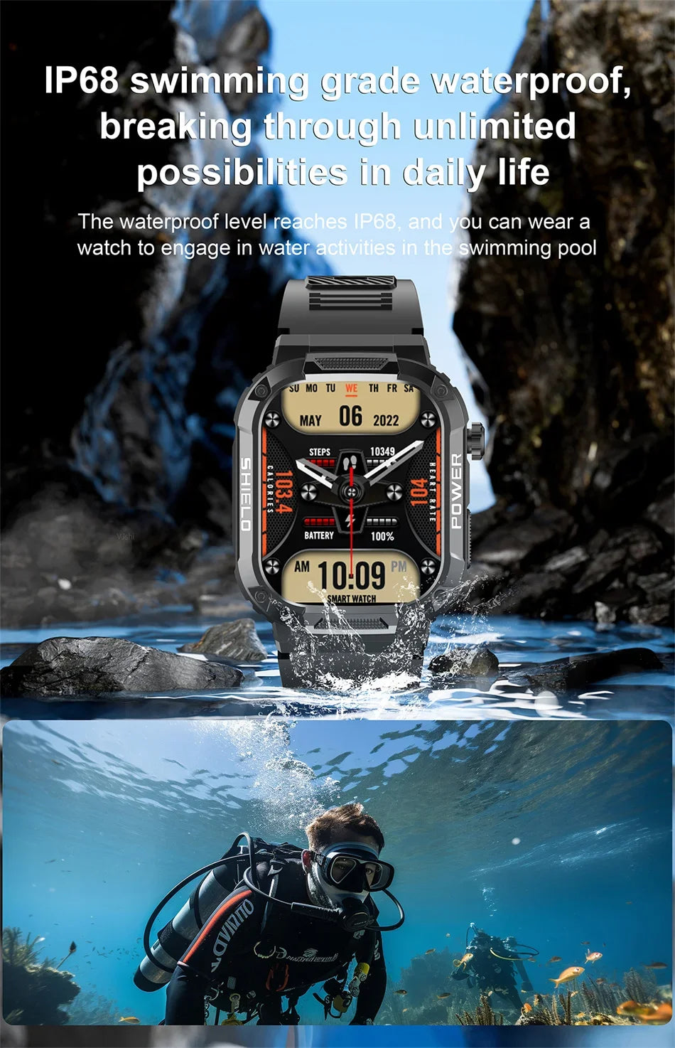 MAOYUAN 2024 New Smart Watch Men Outdoor Waterproof Anti Falling Anti Pressure Sport Fitness Bluetooth Call Smartwatch Women