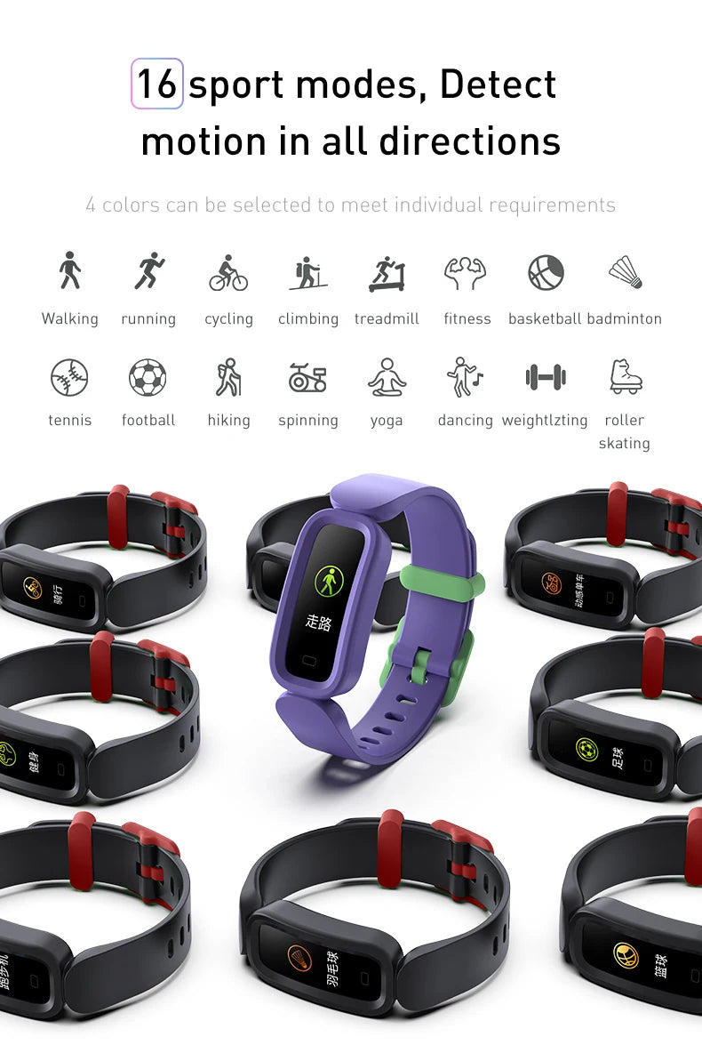 S90 Smart Bracelet Kids Alarm Clock Learning Heart Rate Sleep Monitoring Bluetooth Sports Pedometer Bracelet