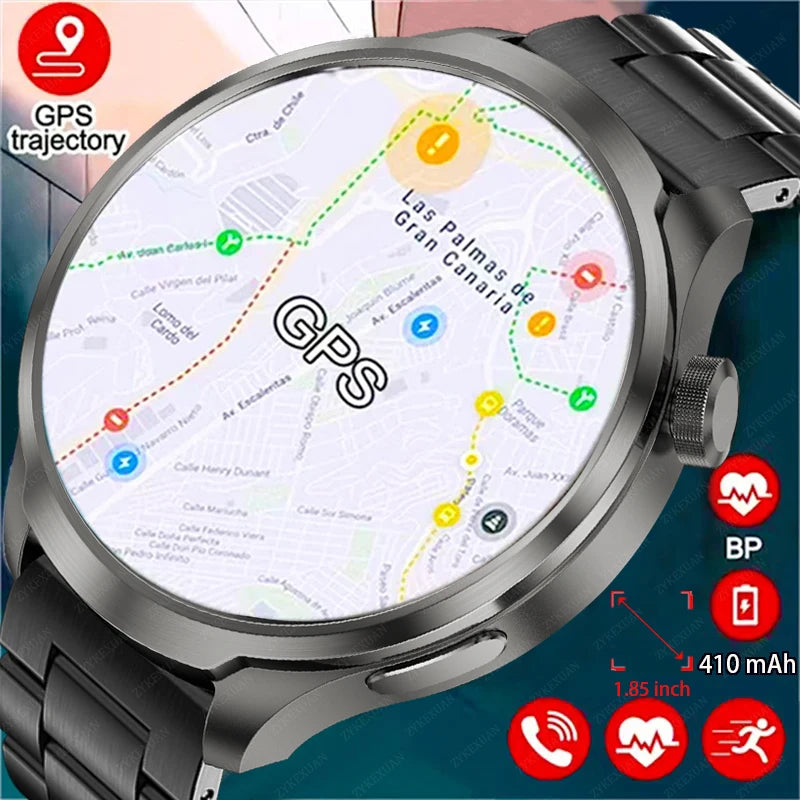 For Huawei Xiaomi GPS Track Smart Watch Men 1.85-Inch Ultra HD AMOLED Screen 410 Mah Battery Bluetooth Call SmartWatch 2024 New