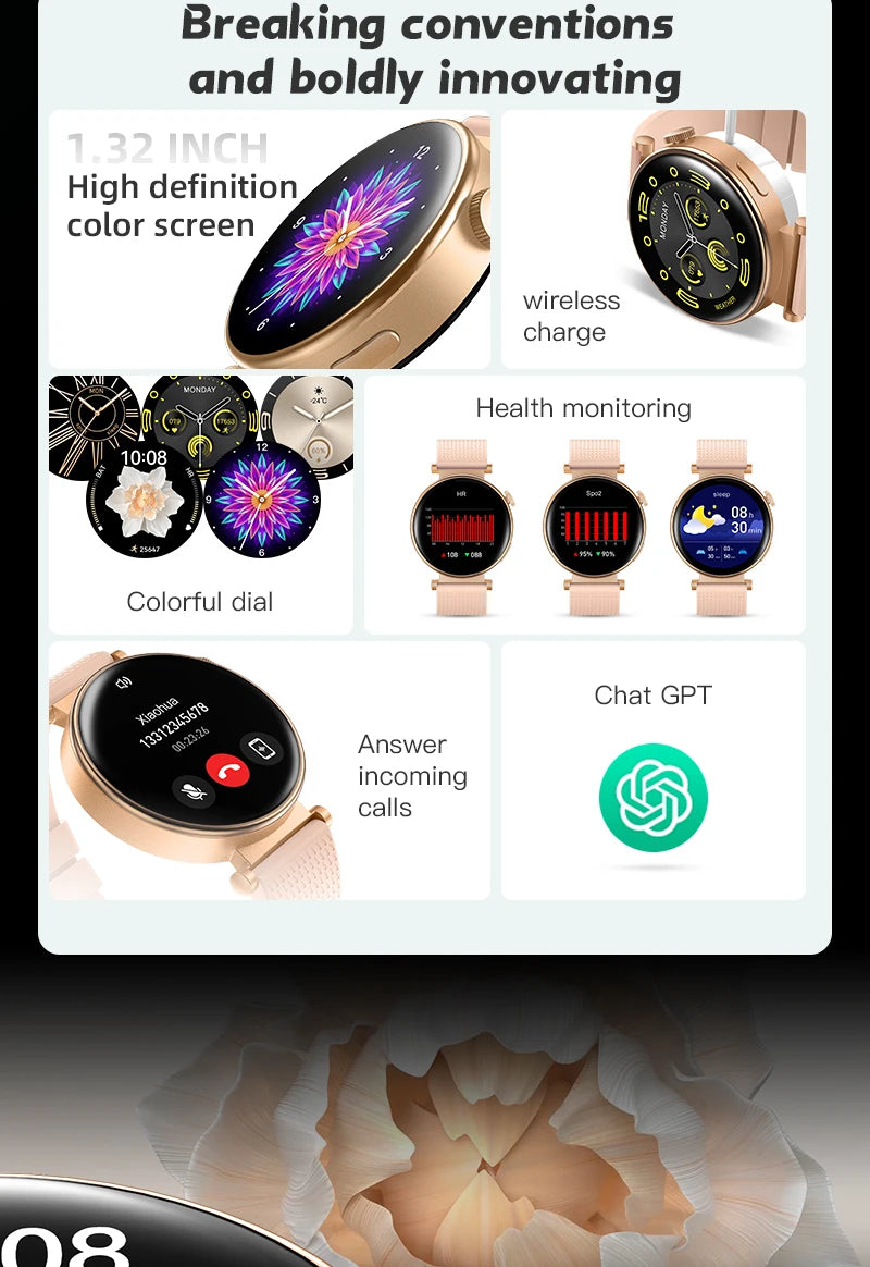 HD Bluetooth Call Smart Watch 2024 Health Monitoring Exercise Tracking NFC Multi-functional Android Apple Smartwatch For Women