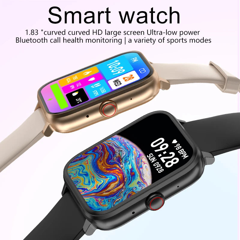 2024 New Smart Watch Smartwatch J124 Men Women Waterproof 1.83" Bluetooth Call Full Touch Screen Sprot Fitness for Android IOS