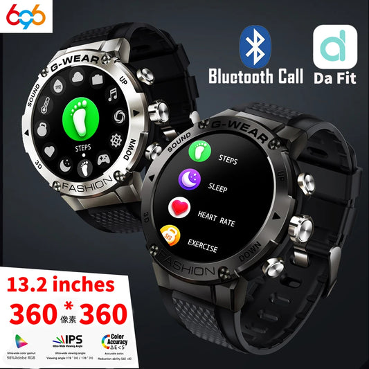 2024 Men Smart Watch Blue Tooth Call 1.32 IPS 360*360 HD Screen Sports Smartwatch Fitness Tracker 380mAH Music Waterproof Clock