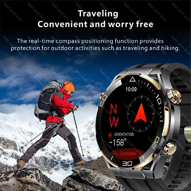 For Huawei Smartwatch 2024 4G ROM GPS Track Hello Clock NFC PPG Compass Bluetooth Call Music Smart Watch Men PK 3 plus GT4 Pro