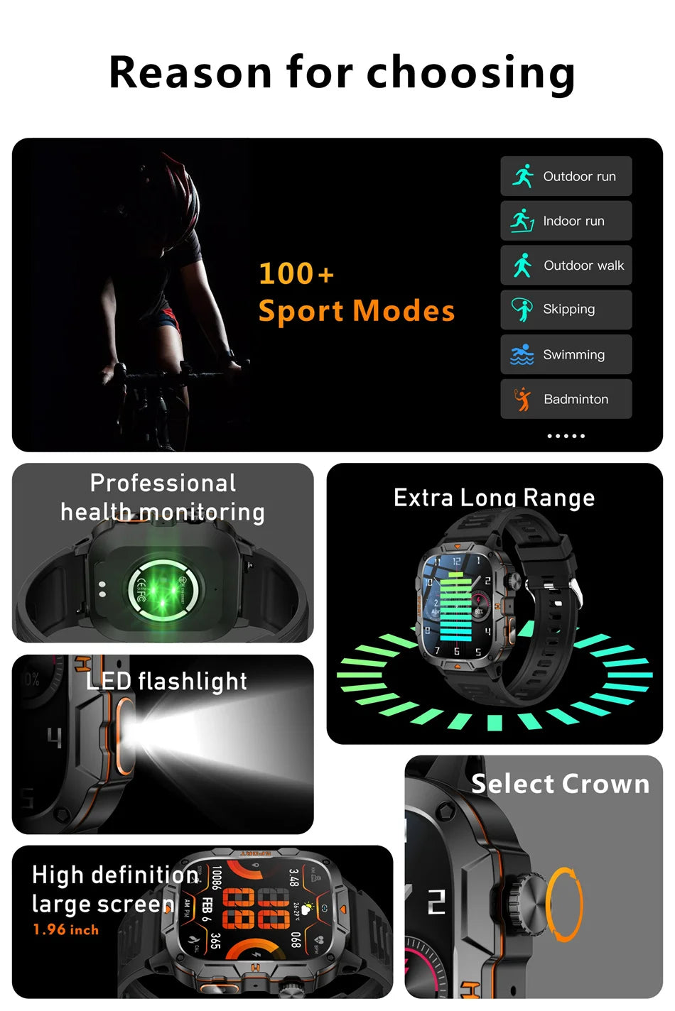 LIGE 2024 New Smart Watch Men Bluetooth Calling LED Flashlight Men Watch 420mAh Arterial Pressure Monitor Smartwatch For Xiaomi