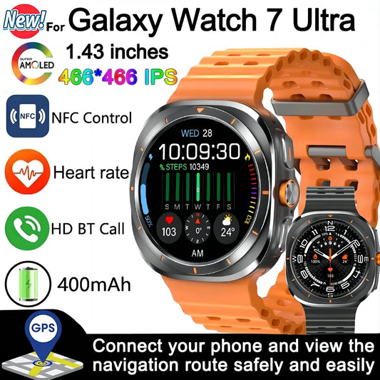 For Samsung Galaxy Watch Ultra New GPS Smart Watch Men Women HD AMOLED Screen Clock Heart rate NFC Call Sports Smartwatch 2024