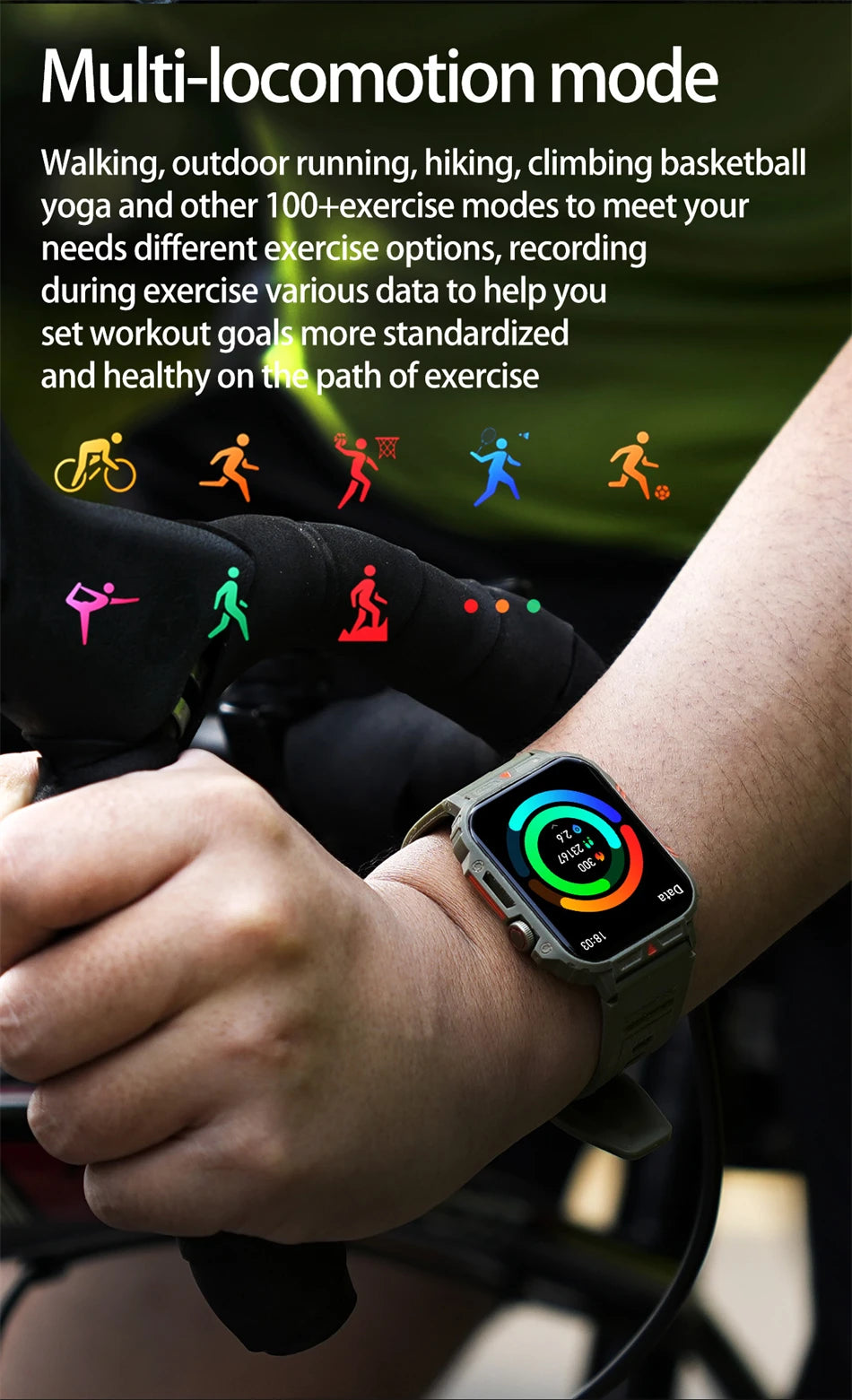 2024 New Smart Watch Men 1.95 inch HD Screen Fitness Tracker IP68 Waterproof Bluetooth Call Outdoor Smartwatch Women For Android