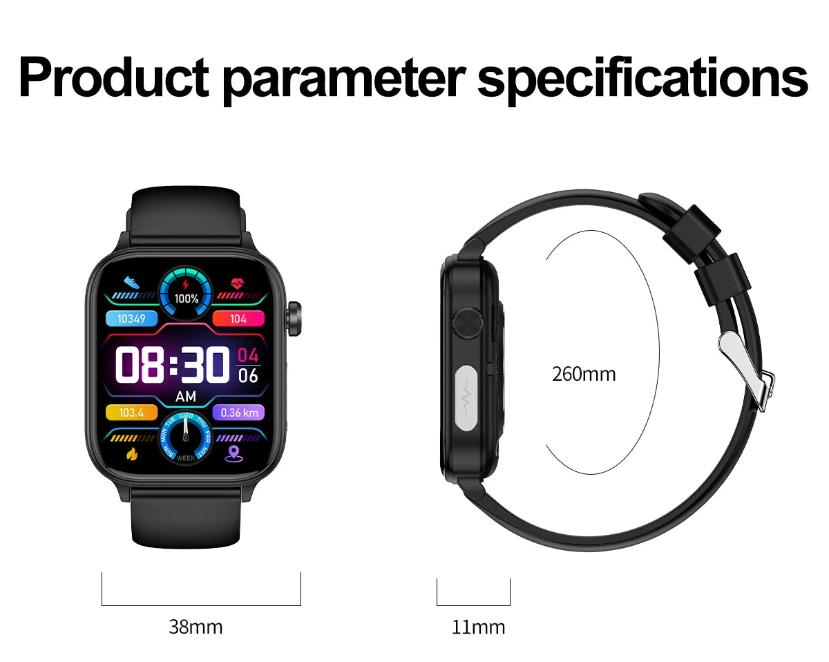 For IOS Xiaomi AMOLED Three High Smart Watch Men Heart Rate Blood Glucose lipids Uric Acid Health Tracker SmartWatches 2024 New