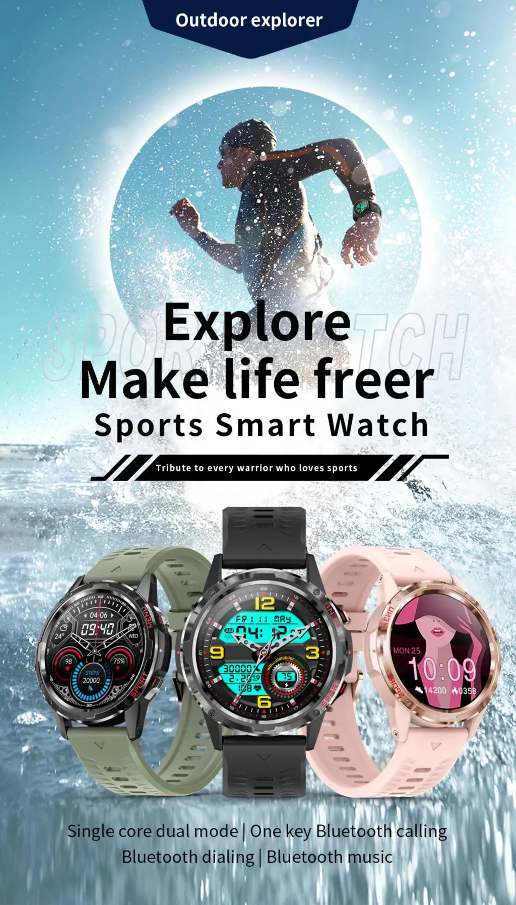 2024 1.32 Inch Blue Tooth Call Smart Watch Music Playing Waterproof Watches Health Monitoring Sport Track Men Women Smartwatch