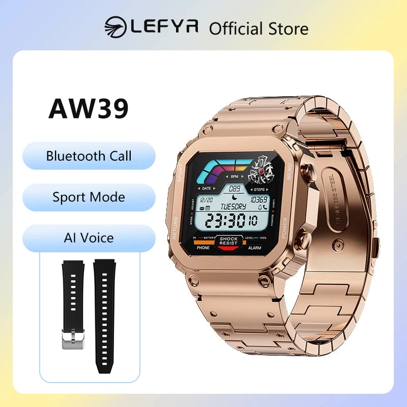 LEFYR AW39 Smartwatch Smart Watch 2024 connected watch Men Military Copy Brand Replica Fitness Bluetooth Call AI Voice Connected