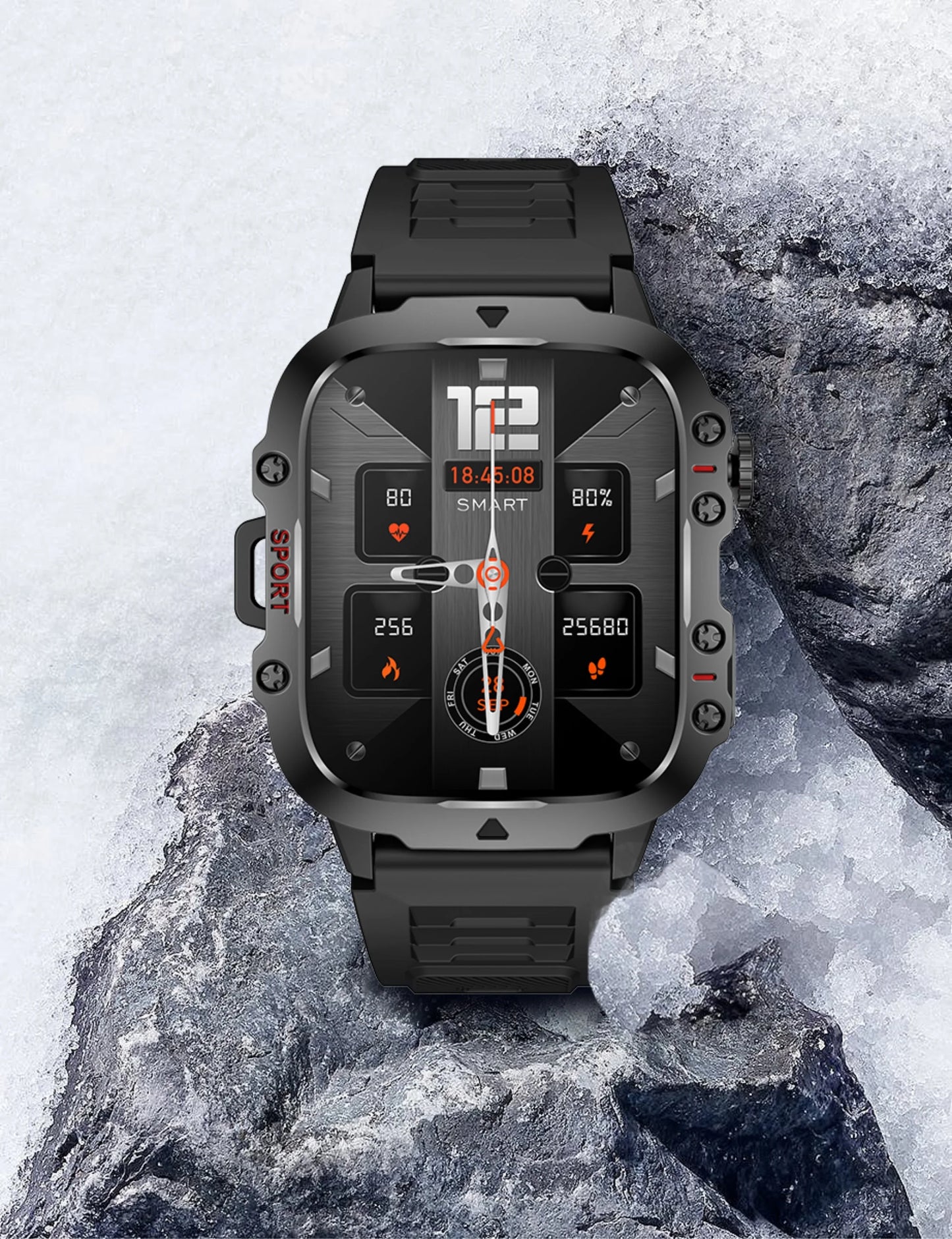 2024 New Outdoors Rugged Military Smart Watch Men Fitness Watches Ip68 Waterproof AI Voice Bluetooth Call Smartwatch For Xiaomi