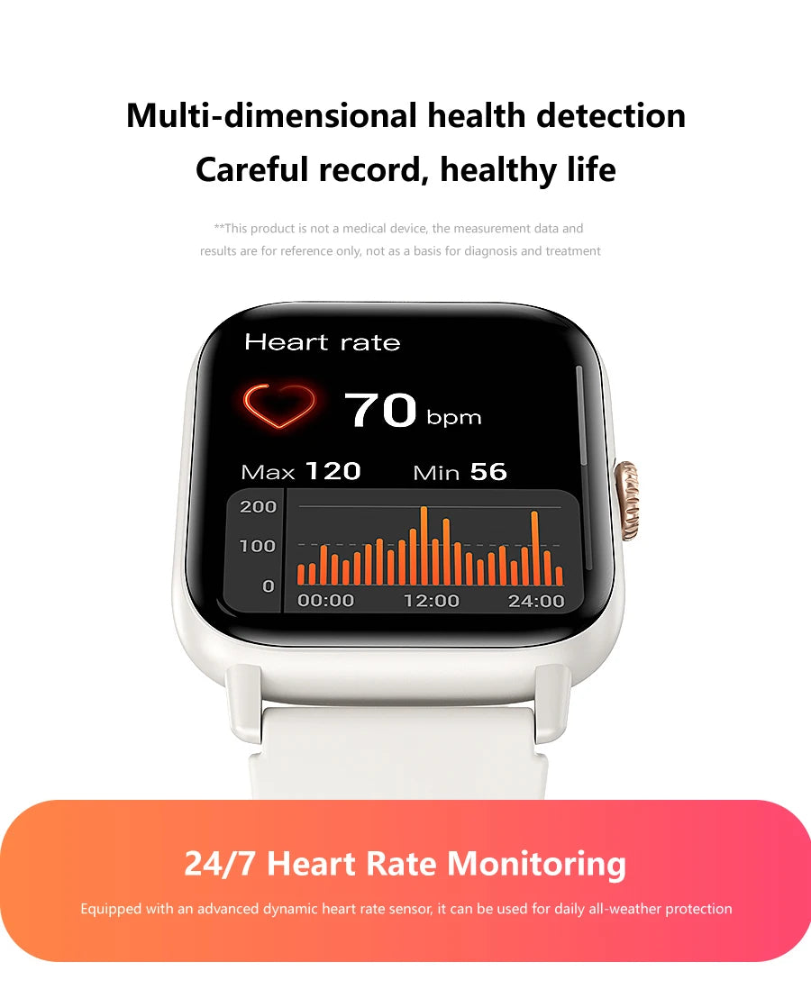 2024 New Mens Smart Watch Healthy Heart Rate Temperature Detection Ai Intelligent Voice Smartwatch 300mAh Fitness Exercise Clock