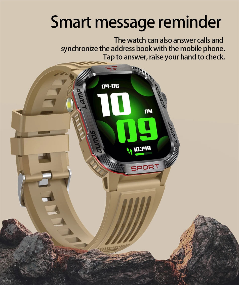 LIGE 2024 Outdoor Men Smart Watch 600 mAh Waterproof Fitness Blood Oxygen Monitoring Bluetooth Call Smartwatch For Xiaomi New