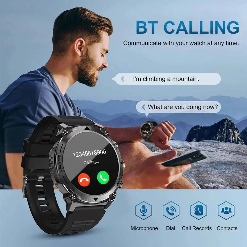 2024 New For Huawei Xiaomi Men Sports Smartwatch Bluetooth Call 400mAh Battery 100+ dial IP68 Waterproof Men Sports Smartwatch