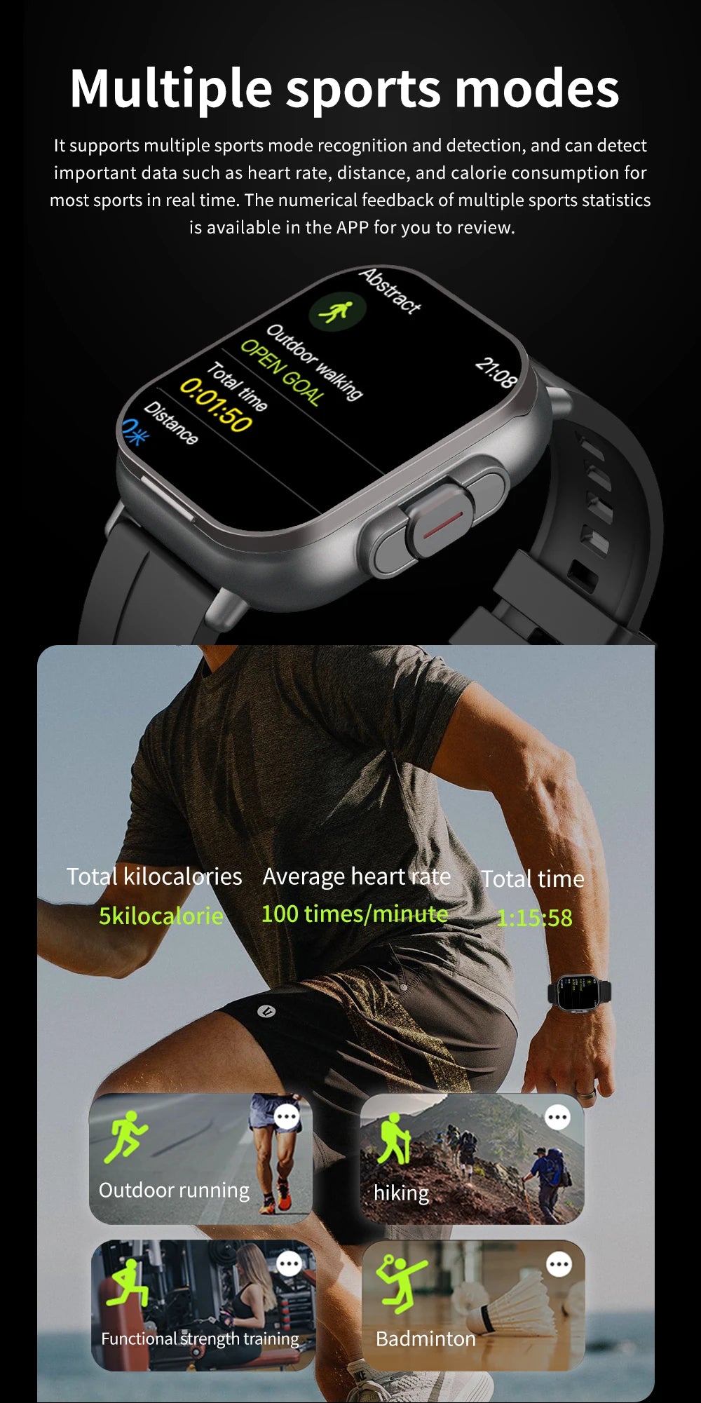 2024 2-In-1 Smartwatch With Earphones Man 2" Multi Sport Bt Call Nfc Exercise Tracker Compatible With Iphone Android Phone