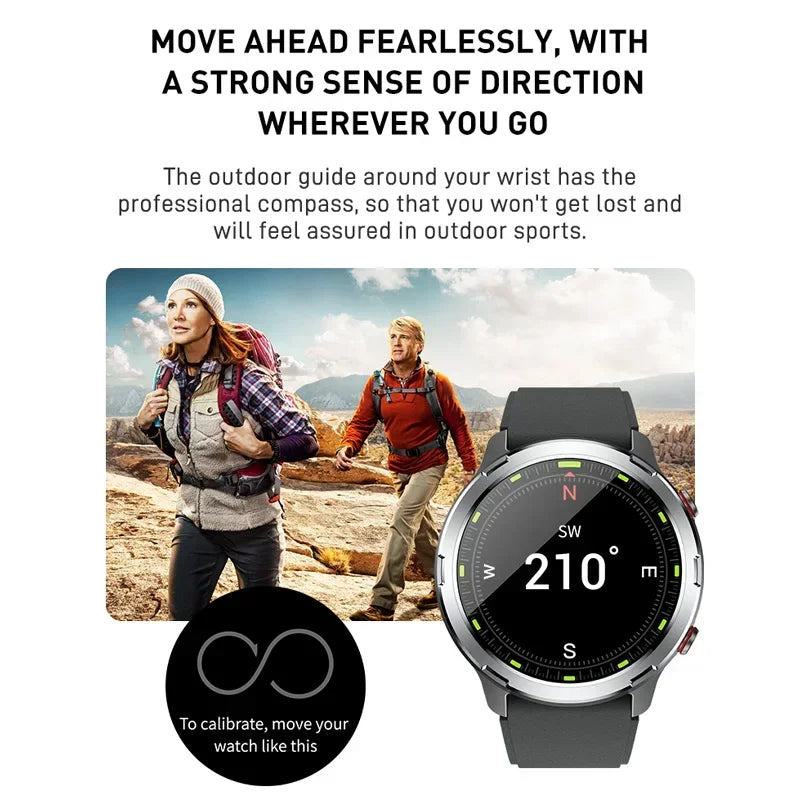 Built-in GPS Smartwatch 2024 Heart Rate Health Monitor Exercise Fitness reloj Outdoor Sports Compass Smart Watch for Men Women