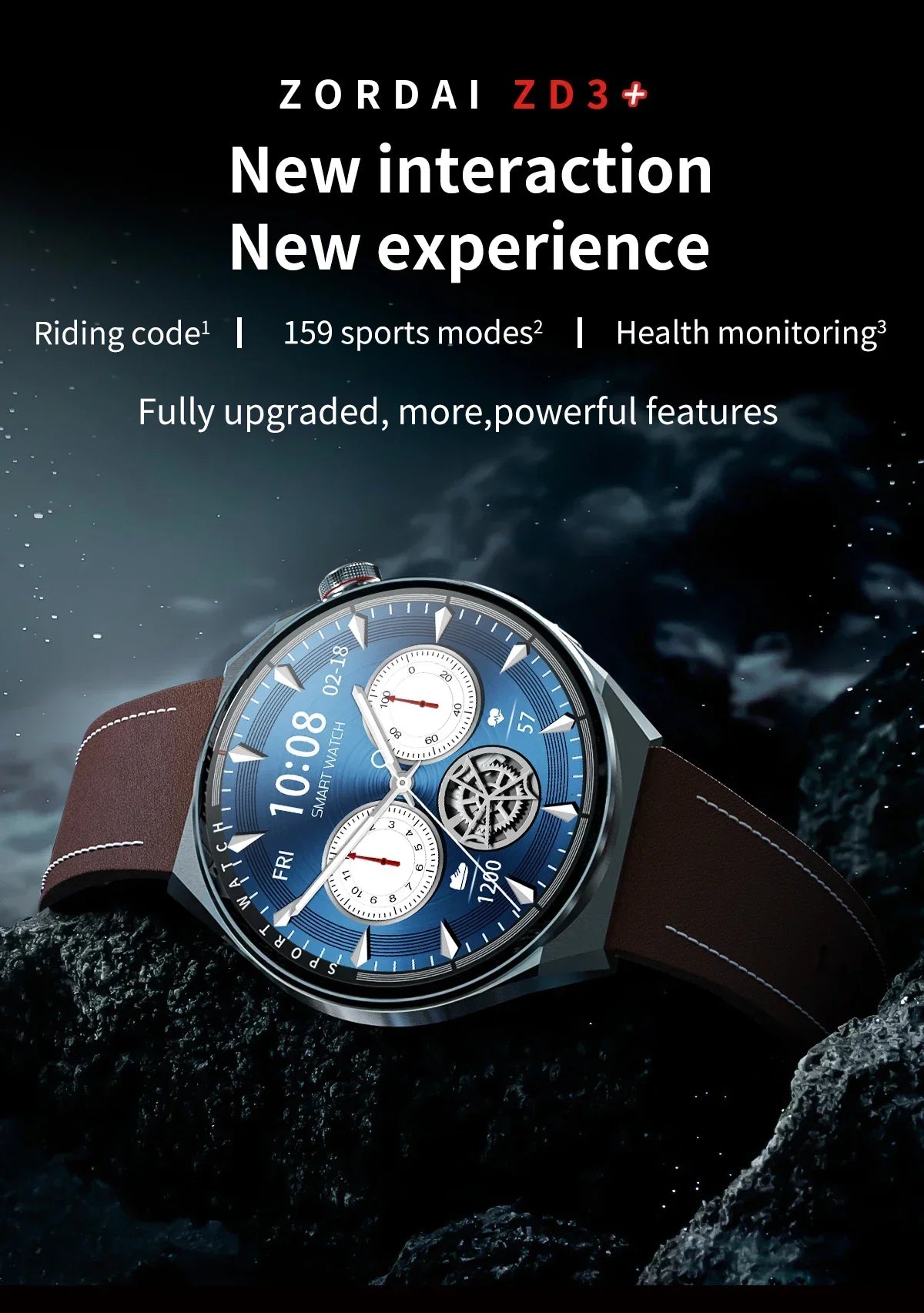 Zordai 2024 ZD3+ Round Smartwatch 1.5 inch Screen Waterproof Ai GPS NFC Fitness Tracker Sport Smart Watch for Men Women Lady