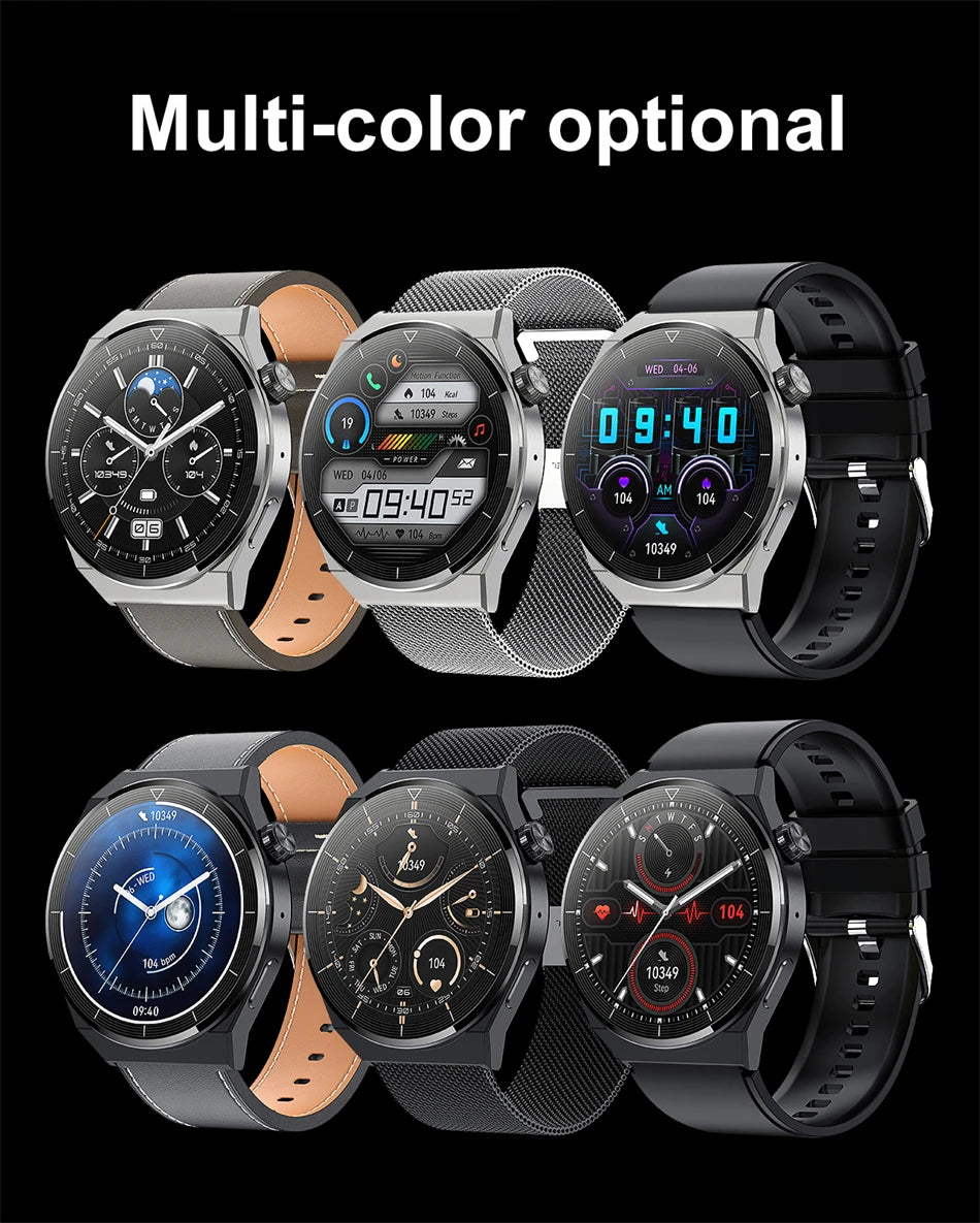 For Huawei xiaomi GT3 Pro Smart Watch Men AMOLED 390*390 HD Screen Heart Rate Bluetooth Call IP68 Waterproof SmartWatch 2024 New