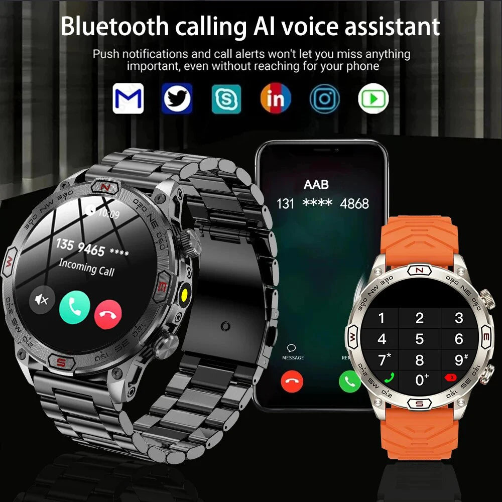 2024 New For HUAWEI Xiaomi GPS Compass Smart Watch Men AMOLED HD Bluetooth Call Heart Rate Blood Pressure Waterproof Smartwatch