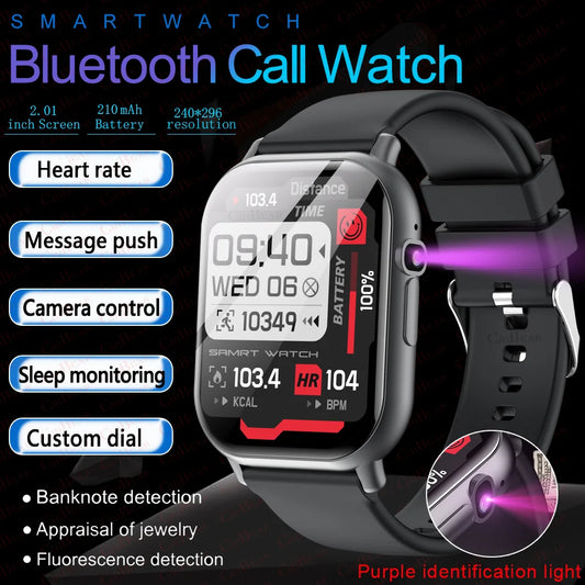 2024 New Smart Watch Men 2.01 Inch HD Screen Heart Rate Monitor Sports Fitness Tracker Bluetooth Call Smartwatch For HUAWEI