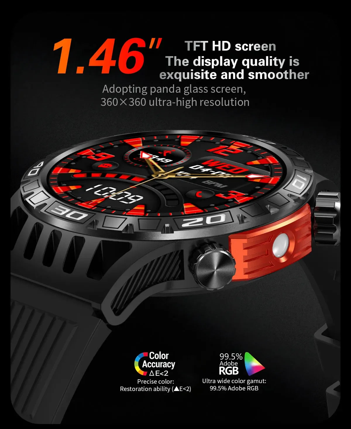 Electronic High-End Smartwatch 2024 Men'S Wristwatch Portable Flashlight 10 Meters Waterproof Compatible Android Iphone Ios