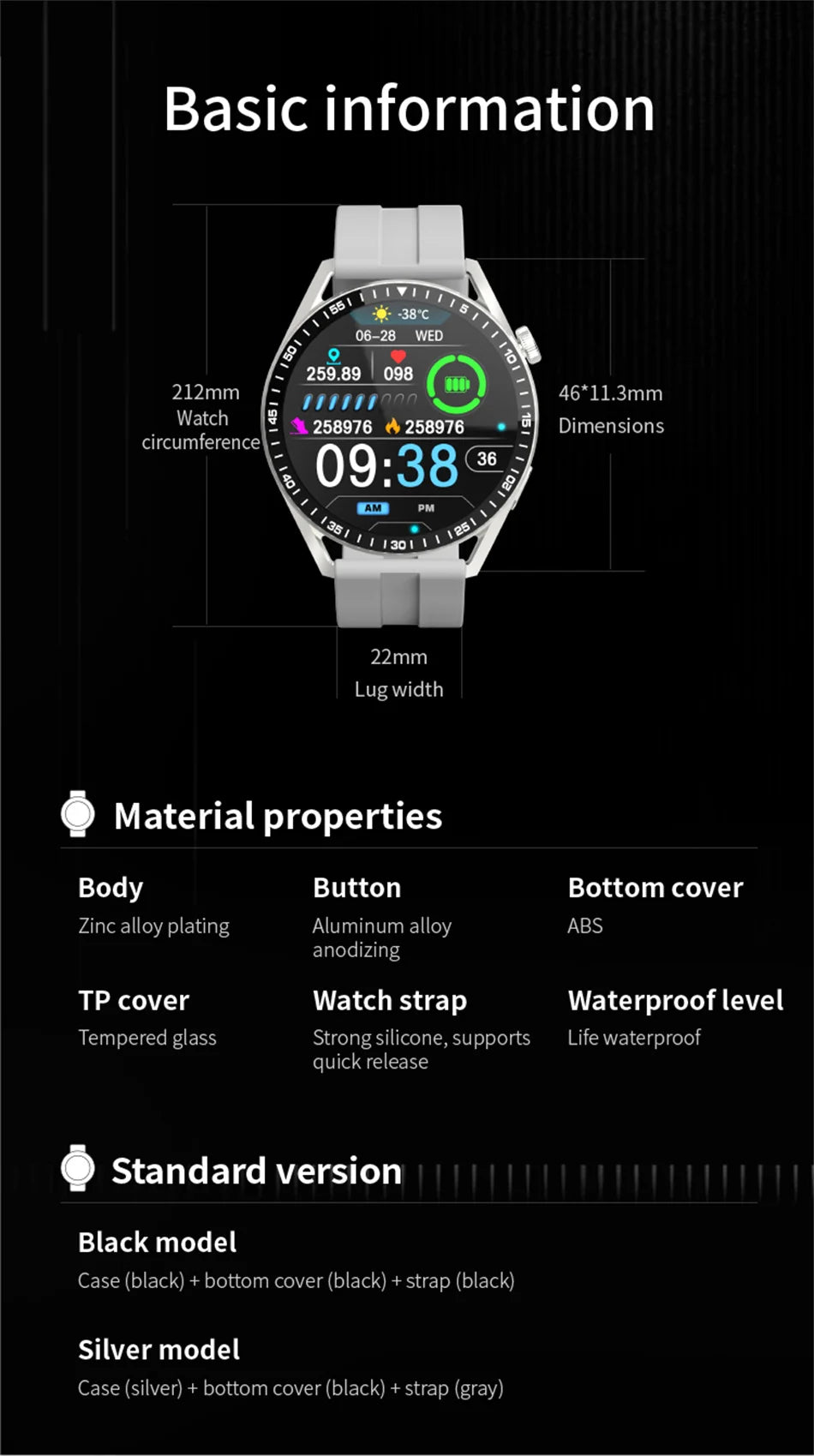 Smart Watch Men Women Bluetooth Call BRUBOSES Waterproof Health Monitoring Classic Round Smartwatches For IOS Android 2024 New