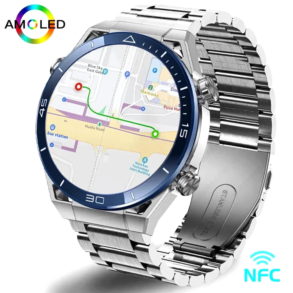 2024 New  NFC Smart Watch Men GPS Sport Track Fitness Watches Outdoor Compass Bluetooth Call HD Full Touch Screen Smartwatch