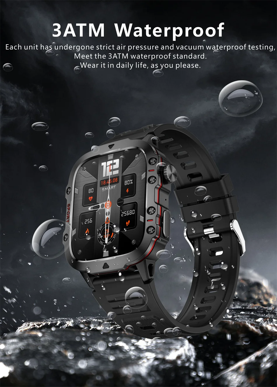 2024 New Men Smart Watch Bluetooth Call AI Voice 100+ Sport Modes 420mAh Big Battery Sport Waterproof SmartWatch For Android IOS