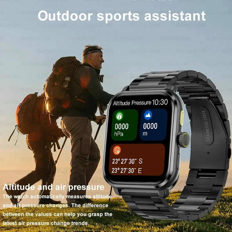 2024 New Series 9 AMOLED Screen Smart Watch Men Blood Sugar Bluetooth Call GPS Sport Tracker Waterproof Women Smartwatches Clock