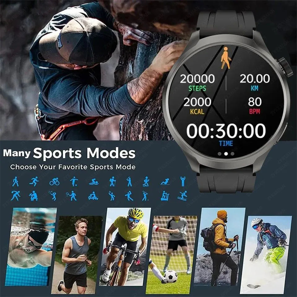 2024 New For HUAWEI Sports Waterproof Smart Bracelet Men Watch GPS NFC Compass 1.85 inch AMOLED Screen Bluetooth Call Smartwatch