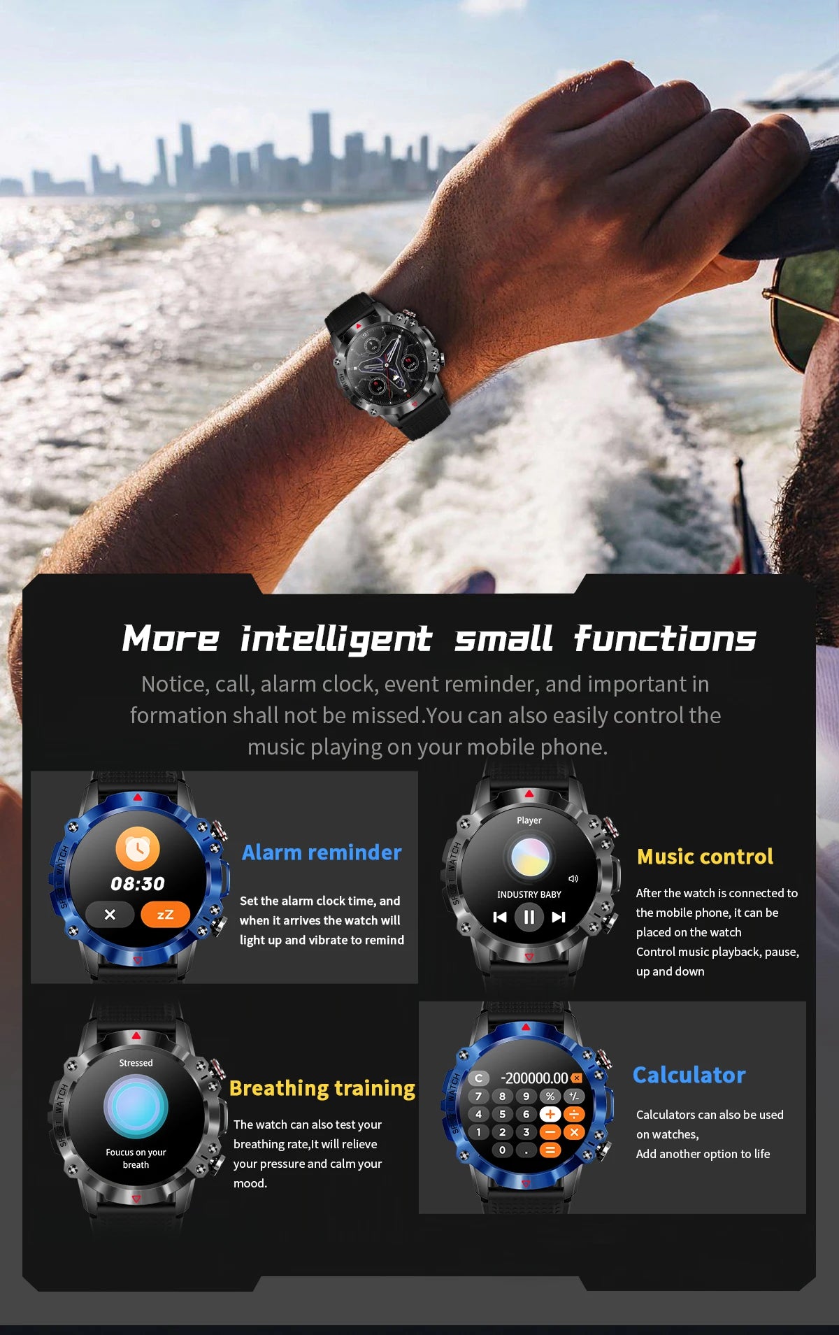 IP67 Waterproof Smart Watches Bluetooth Call Smartwatch Men 1.39 Inch 360*360 HD Screen 100+ Sport Mode for Android IOS 2024