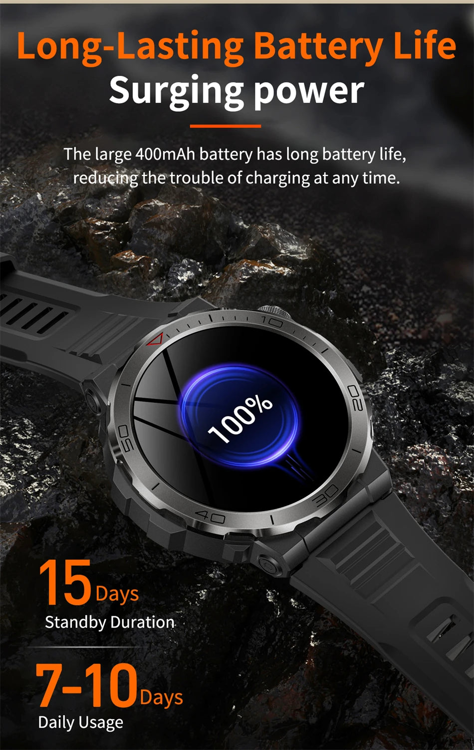 ChiBear Amoled smart Watch Bluetooth Call IP68 Waterproof Smartwatch Men 2024 New 1.43 Inch 466*466 HD Display 400Mah Battery