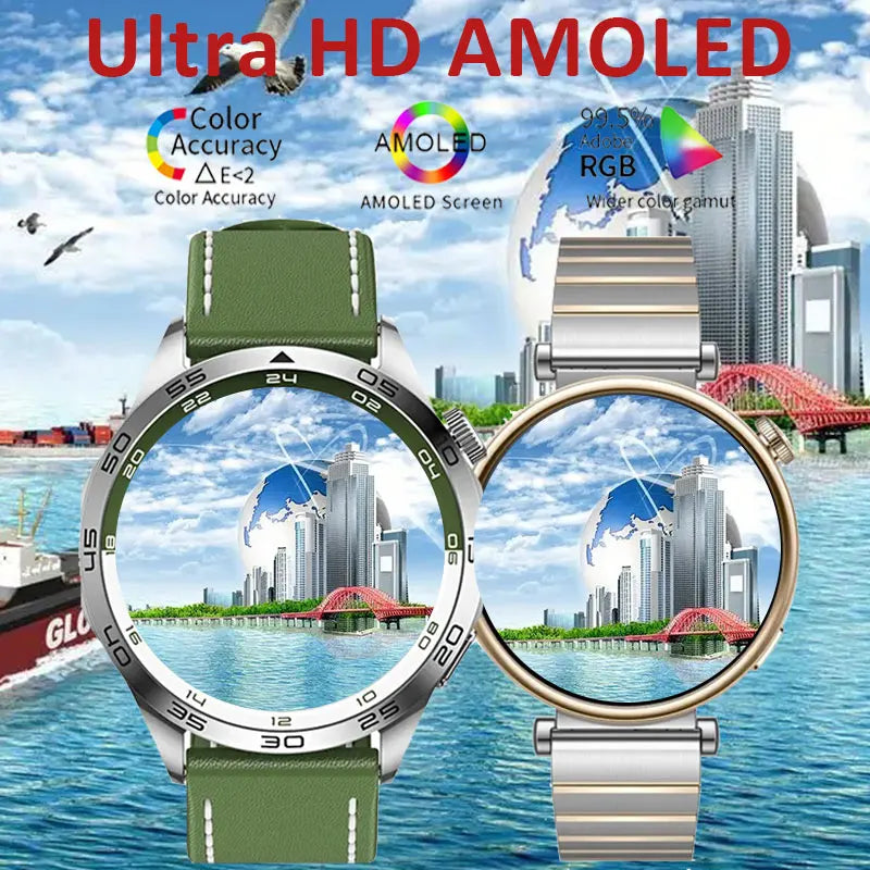 2024 New For Huawei GT 4 Smartwatch Men Women AMOLED NFC Compass Clock Bluetooth Call IP68 Waterproof Sport Smart Watch Bracelet