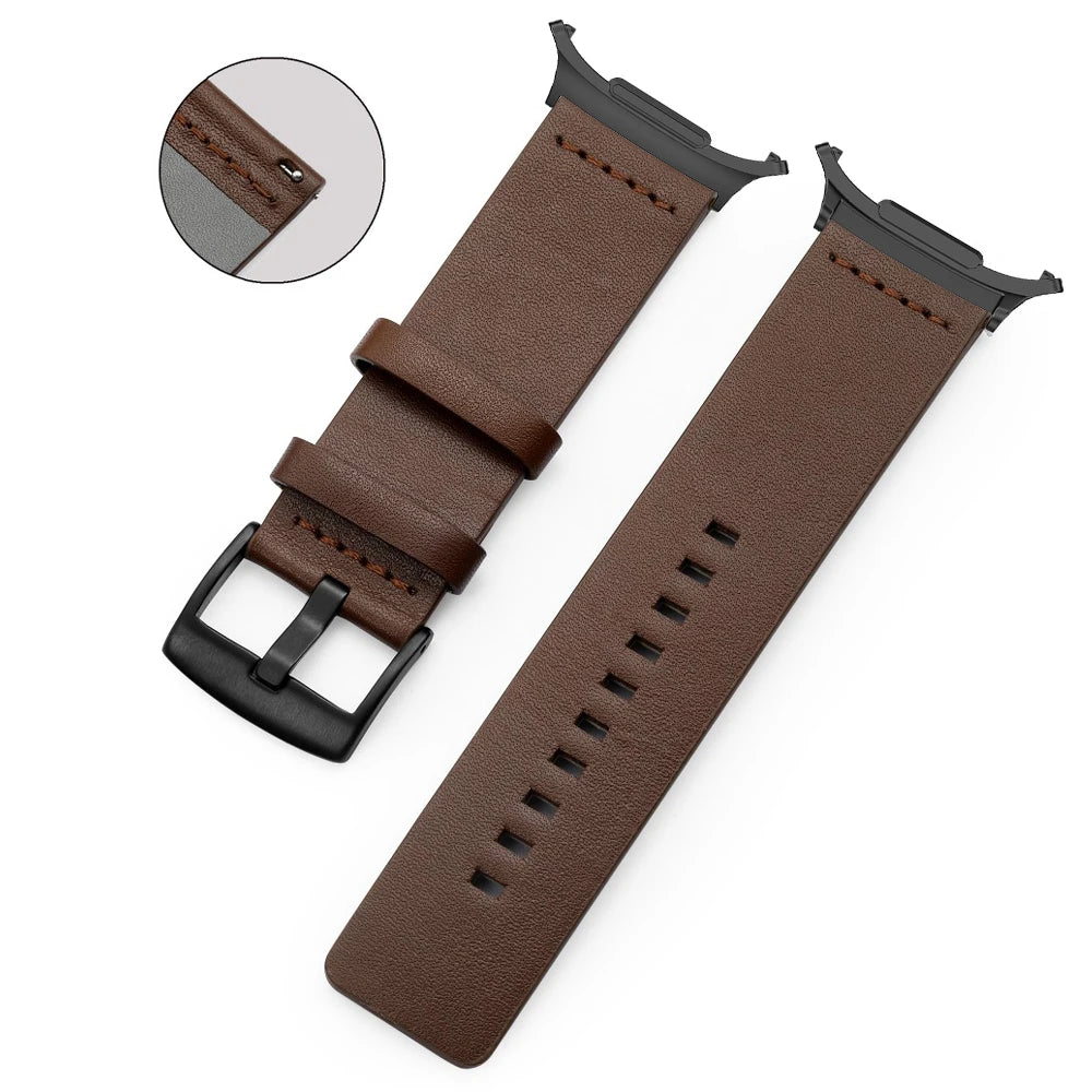 No Gaps Leather Strap for Samsung Galaxy Watch 7 Ultra 47mm Business Band Bracelet for Galaxy Watch Ultra 47mm Wristband Correa