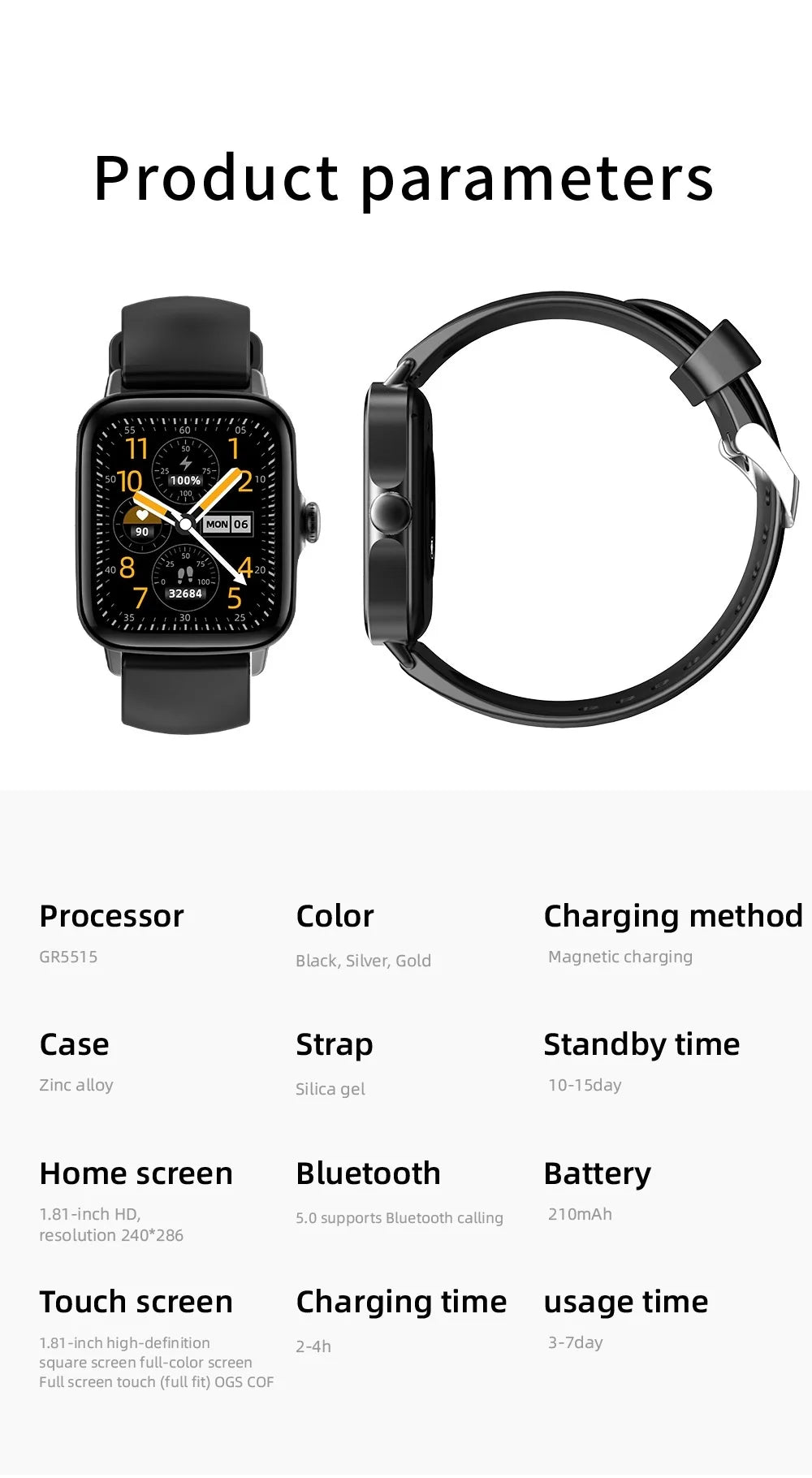 2024 Smart Watch Bluetooth Answer Call Play Music Fitness Clock Sports Waterproof Watches for Women Men for IPhone Xiaomi Huawei