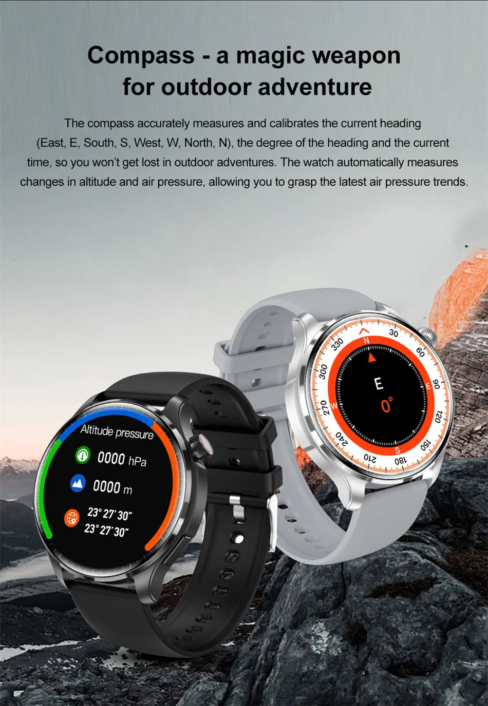 For Huawei Health Monitor Smart Watch Men Heart Rate Blood Sugar AMOLED 360*360 HD Screen Bluetooth Call SmartWatch 2024 New+Box