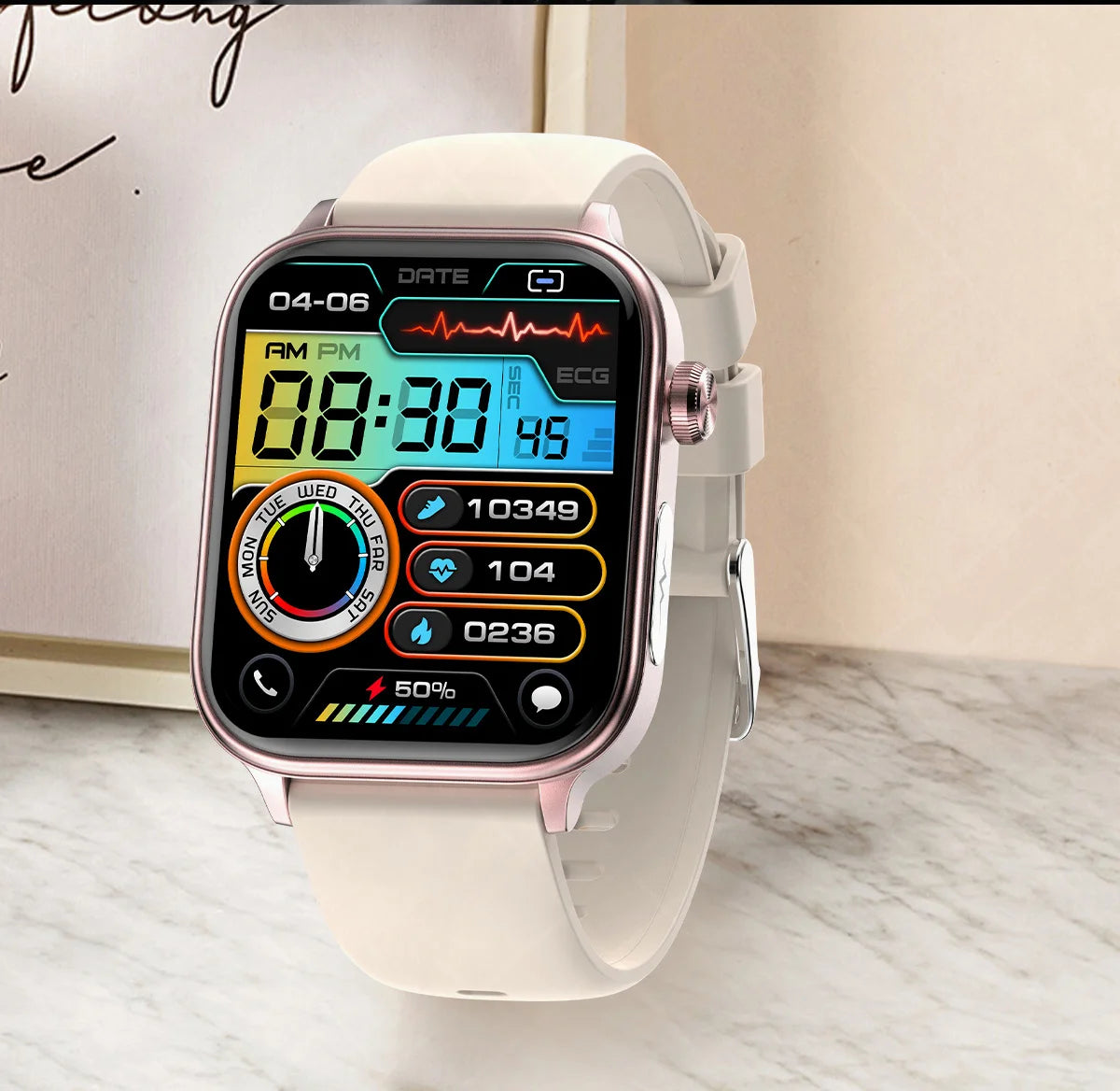 2024 New ECG PPG Smartwatch Ladies Uric Acid Watches  Blood Glucose Heart Rate Pressure Bluetooth Call Smart Watch Women for Ios