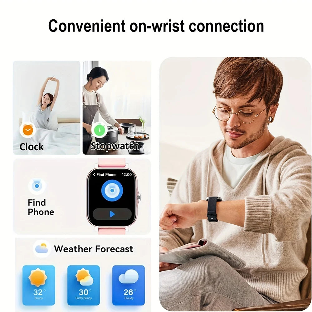 Smartwatch hombre 2024 Custom Dial Bluetooth Smarthwhatch For Women Men 1.91'' Display Heart Rate Sports Smart Watch Android ios