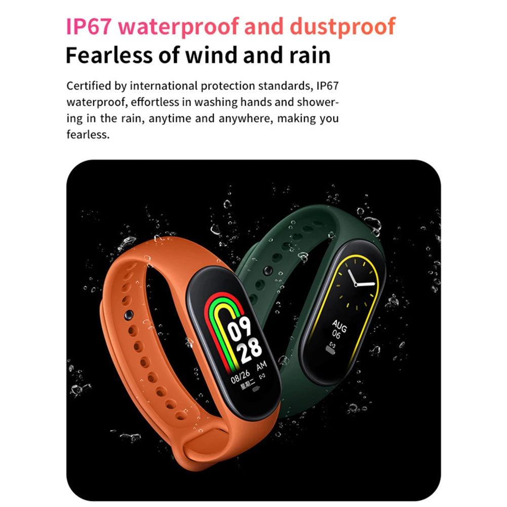 M8 Smart Watch Smartband Heart Rate Smartwatch Monitor Fitness Tracker Blood Pressure Sport Bracelet for Mi Band 8 Men Women