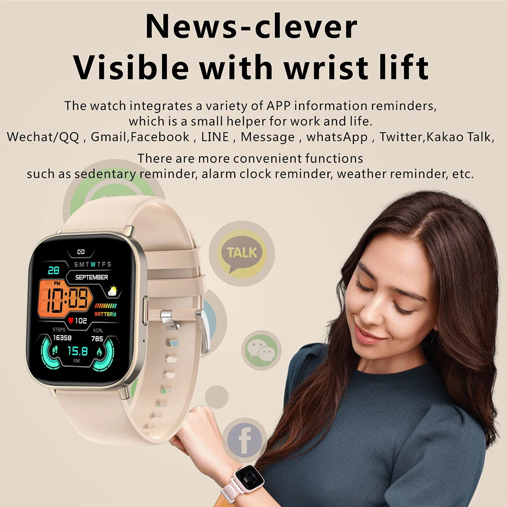 Vitality Smartwatch Baron And Women 2.01” HD 240*296 Bluetooth Call Fitness Tracker Heart Rate Step Count Diy Faces Sports Watch