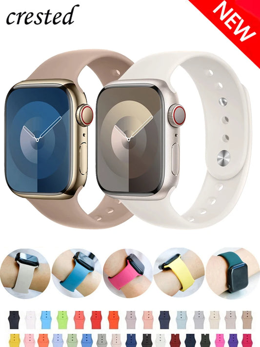 Silicone strap For Apple Watch band 40mm 44mm 49mm 45mm 41mm 38mm 42mm 44 mm correa bracelet iWatch series 9 8 7 6 3 SE ultra 2