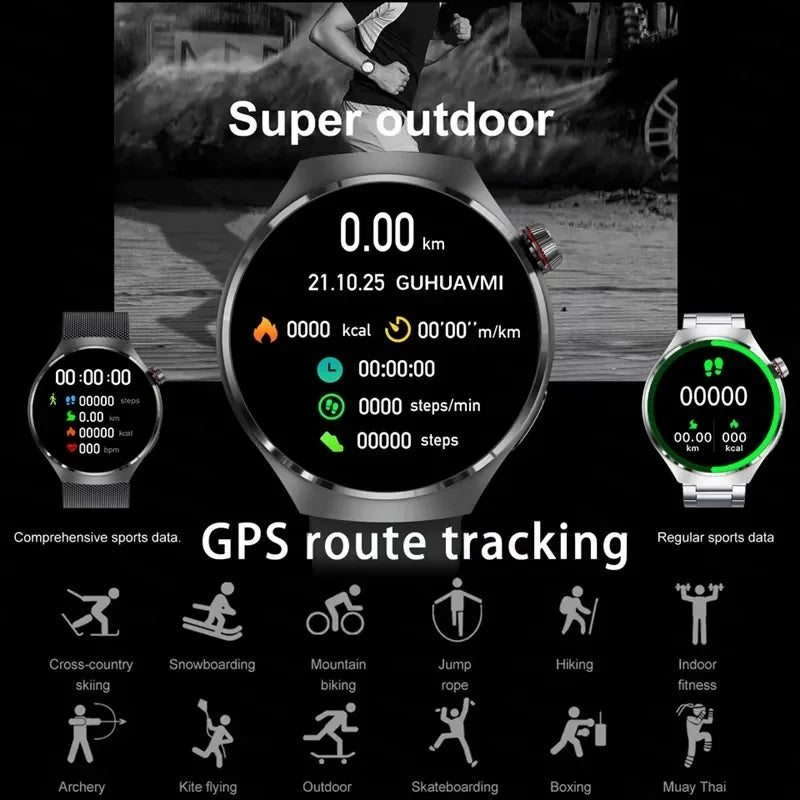 Zordai ZD4Pro GPS Smart Watch Men For Huawei GT4 Pro Sphere Screen Heart Rate Bluetooth Call IP68 Waterproof Smartwatch 2024 New