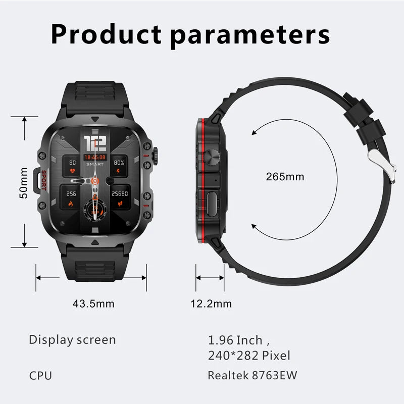 2024 For Xiaomi New Rugged Military GPS Smart Watch Men Bluetooth Call Health Monitoring AI Voice Sports Waterproof Smartwatches