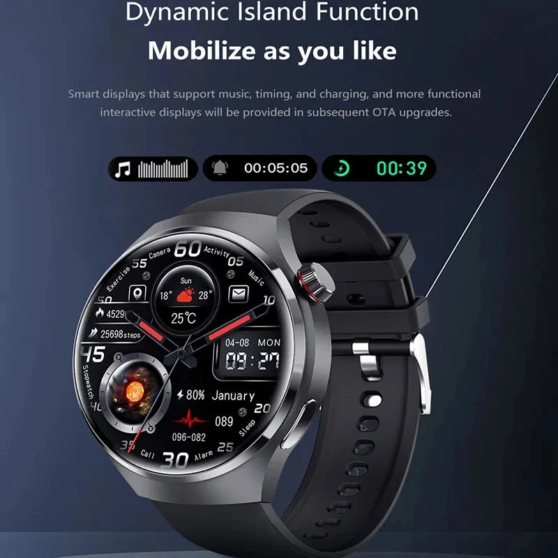 2024 New GPS route tracking NFC men smartwatch 1.53 HD screen heart rate Bluetooth call IP68 waterproof blood glucose smartwatch