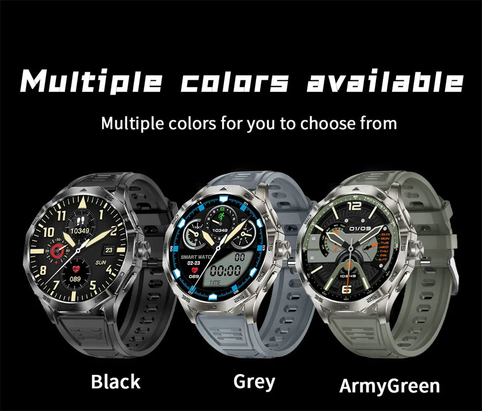 2024 New Men Smartwatch HD Bluetooth Call 1.85inch 360*360 AMOLED HD Screen 710Mah GPS Track Compass Waterproof Men Smartwatch