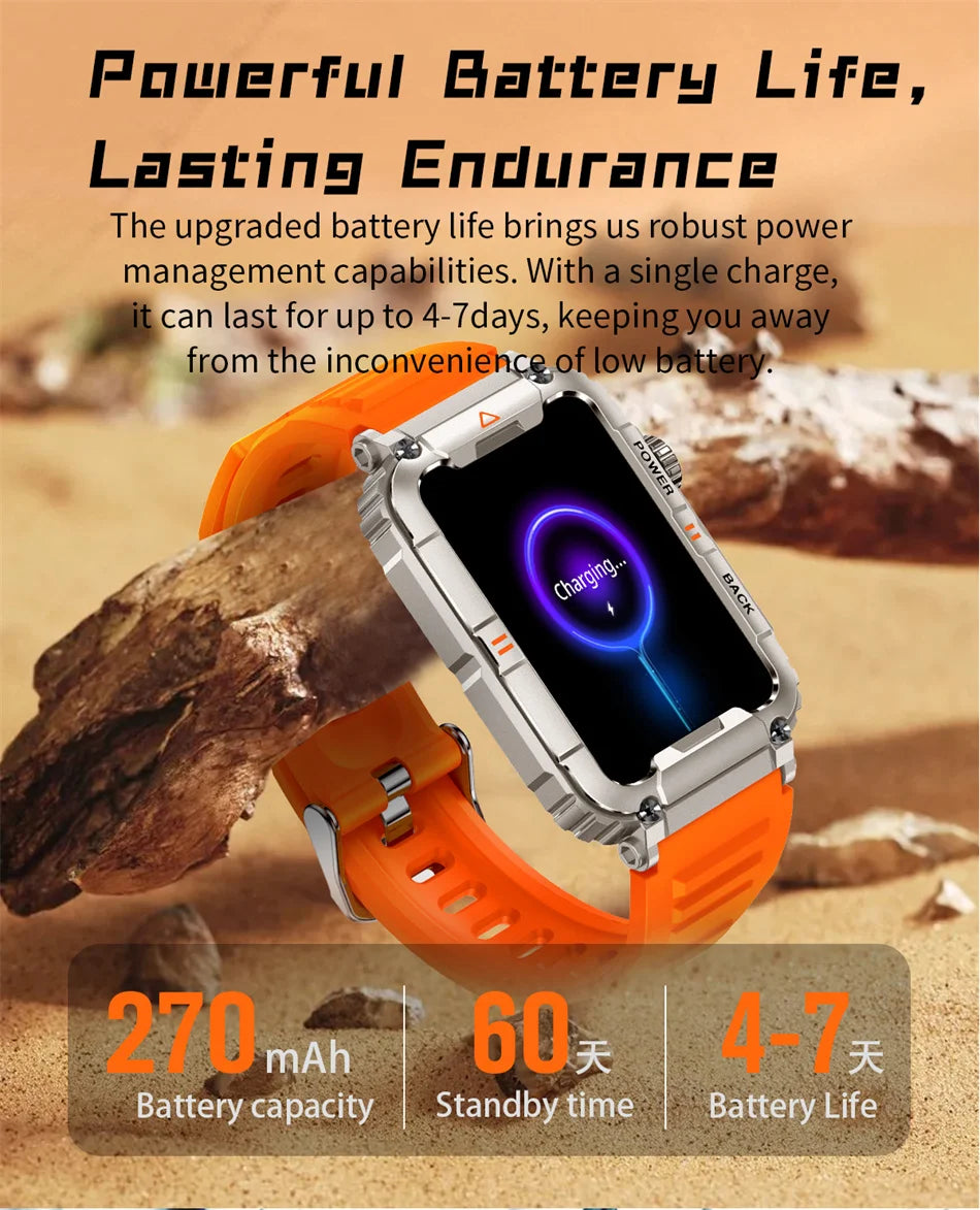 2024 New Men Smartwatch Fitness Watch IP68 Waterproof Military Health Monitor AI Voice Bluetooth Call Smartwatch For Android IOS